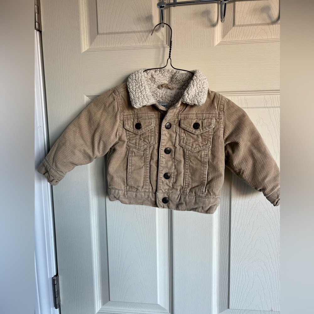 Old Navy Kids Tan Corduroy Jacket with Sherpa Collar